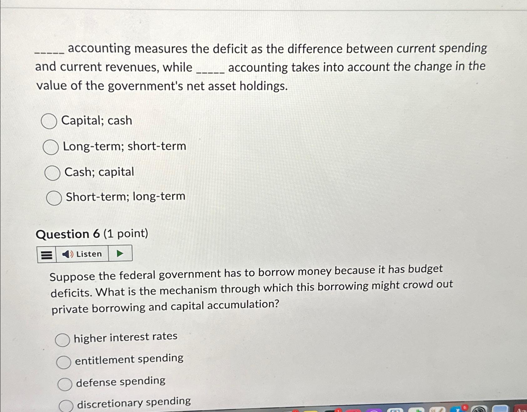 Solved accounting measures the deficit as the difference | Chegg.com
