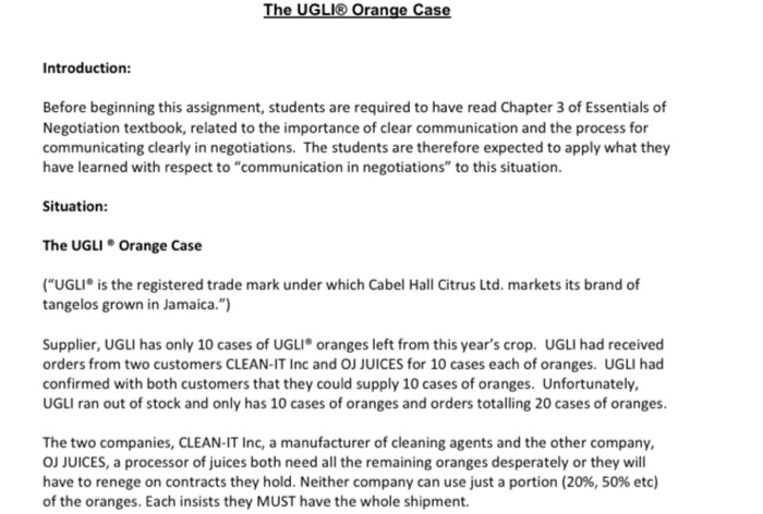 ugli orange case study solution