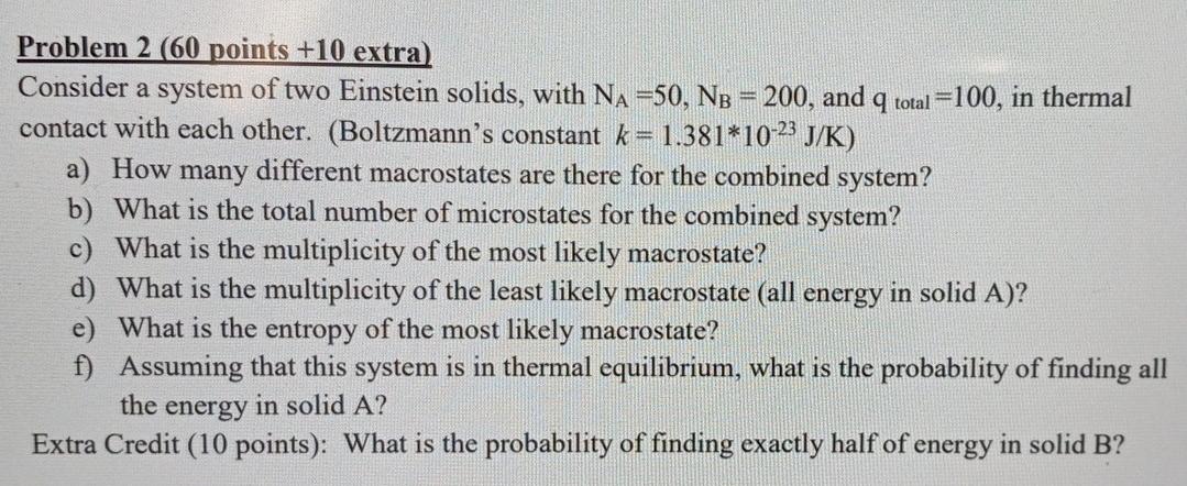 Solved Problem 2 60 points +10 extra) Consider a system of | Chegg.com