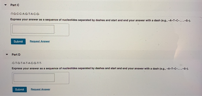 Solved Enter the base sequence in a complementary DNA | Chegg.com