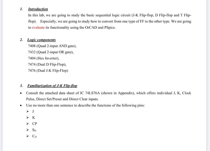 Solved 1. Introduction In this lab, we are going to study | Chegg.com