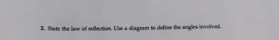 state the first law of reflection with diagram