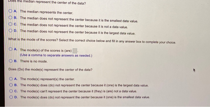 Solved 11.1 Question Help Find the mean, median, and mode of | Chegg.com