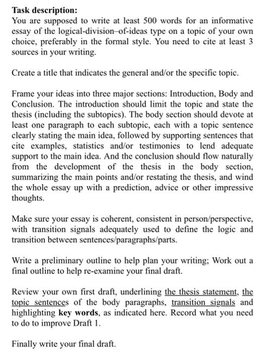 write your own essay