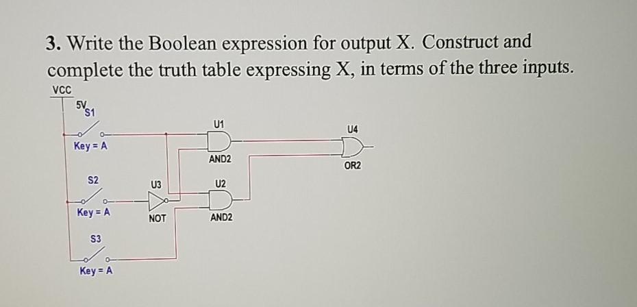 Solved 3. Write the Boolean expression for output X. | Chegg.com