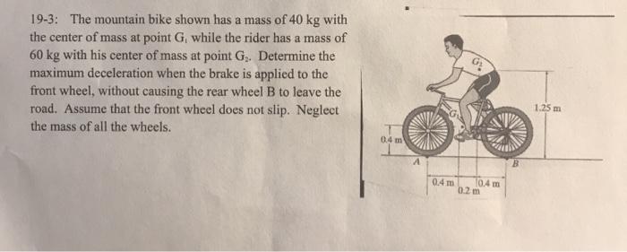 19 3 The Mountain Bike Shown Has A Mass Of 40 Kg Chegg 