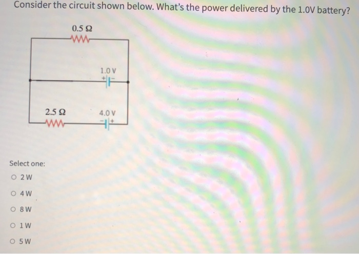 Solved Consider the circuit shown below. What's the power | Chegg.com