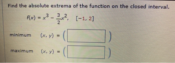 Solved Find The Absolute Extrema Of The Function On The