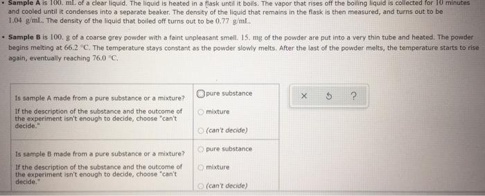 solved-sample-a-is-100-ml-of-a-clear-liquid-the-liquid-is-chegg