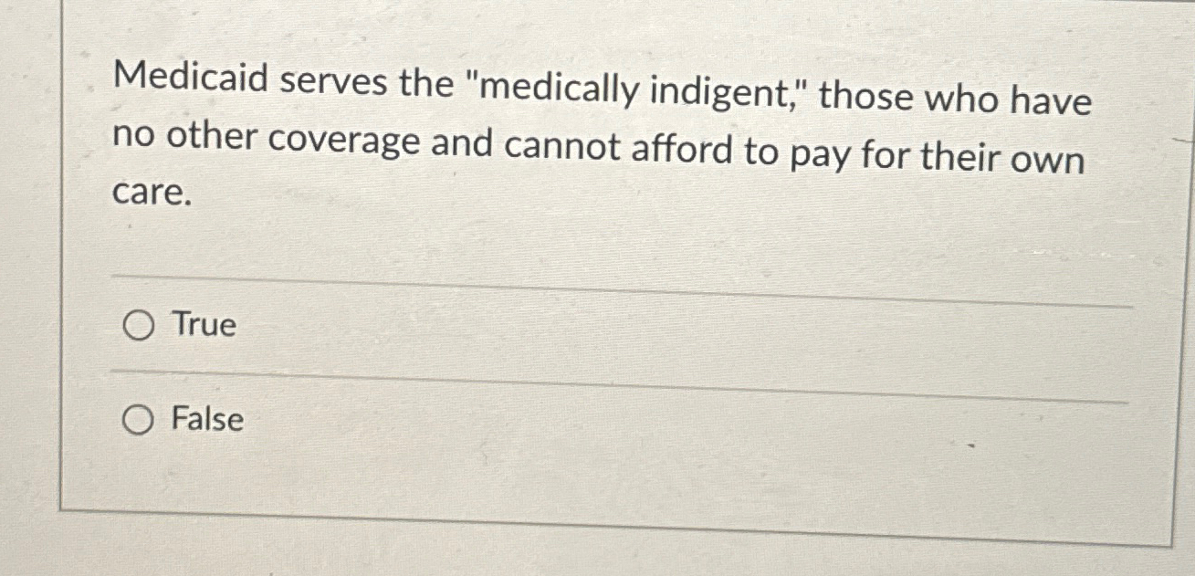 Solved Medicaid serves the 