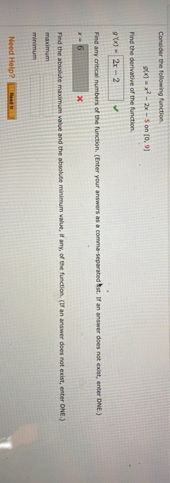 Solved Consider the following function. g(x) = x2 - 2x - 5 | Chegg.com