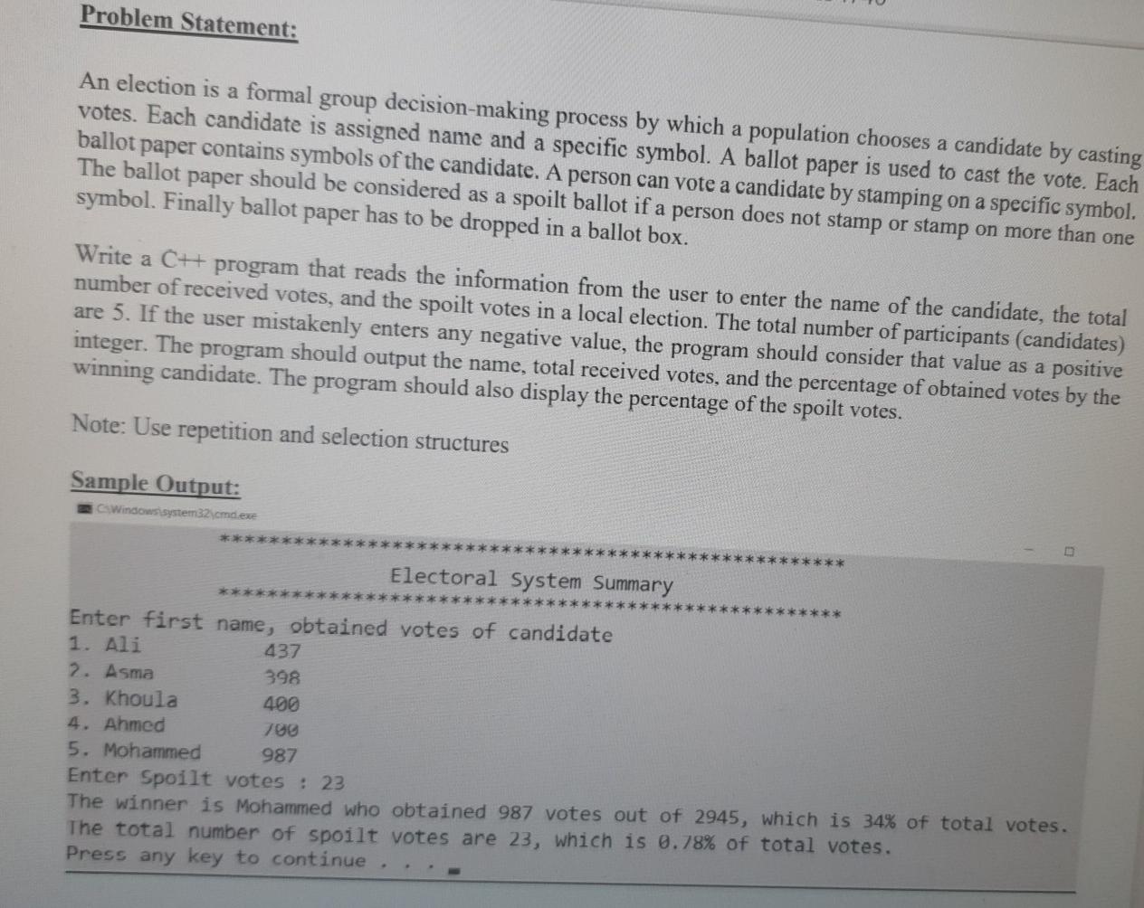 Solved I want this: 1. algorithm 2. a flowchart 3. a c++ | Chegg.com