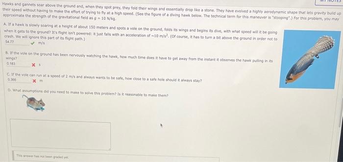 Solved Hswks and gancets soar above the ground and, when | Chegg.com