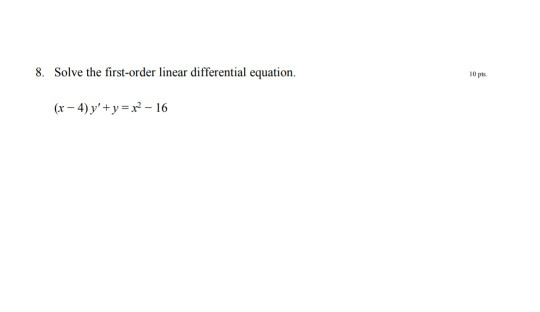 Solved 8 Solve The First Order Linear Differential