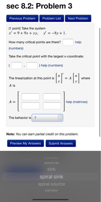 Solved sec 8.2: Problem 3 Previous Problem Problem List Next | Chegg.com