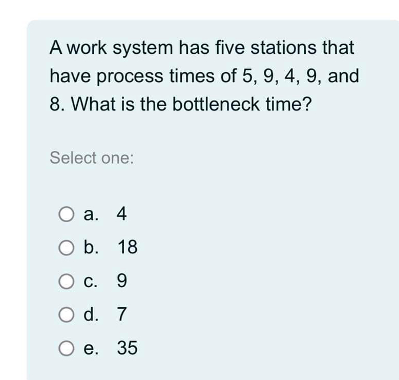 Solved A work system has five stations that have process | Chegg.com