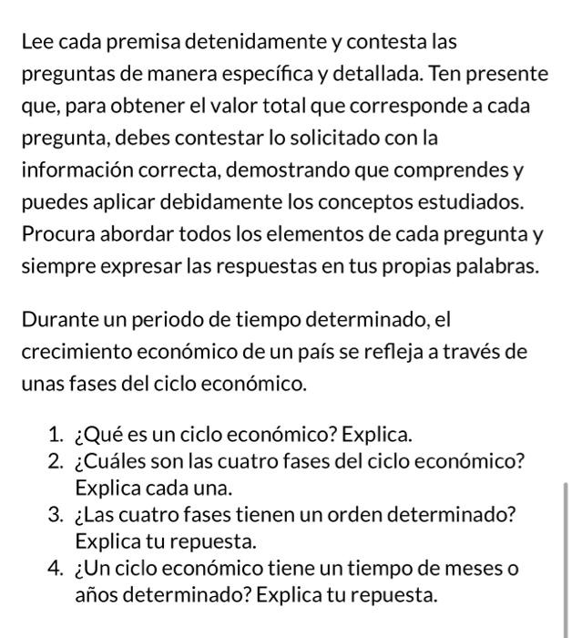 Lee cada premisa detenidamente y contesta las preguntas de manera específica y detallada. Ten presente que, para obtener el v