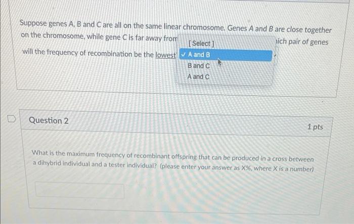 Solved Suppose Genes A, B And C Are All On The Same Linear | Chegg.com