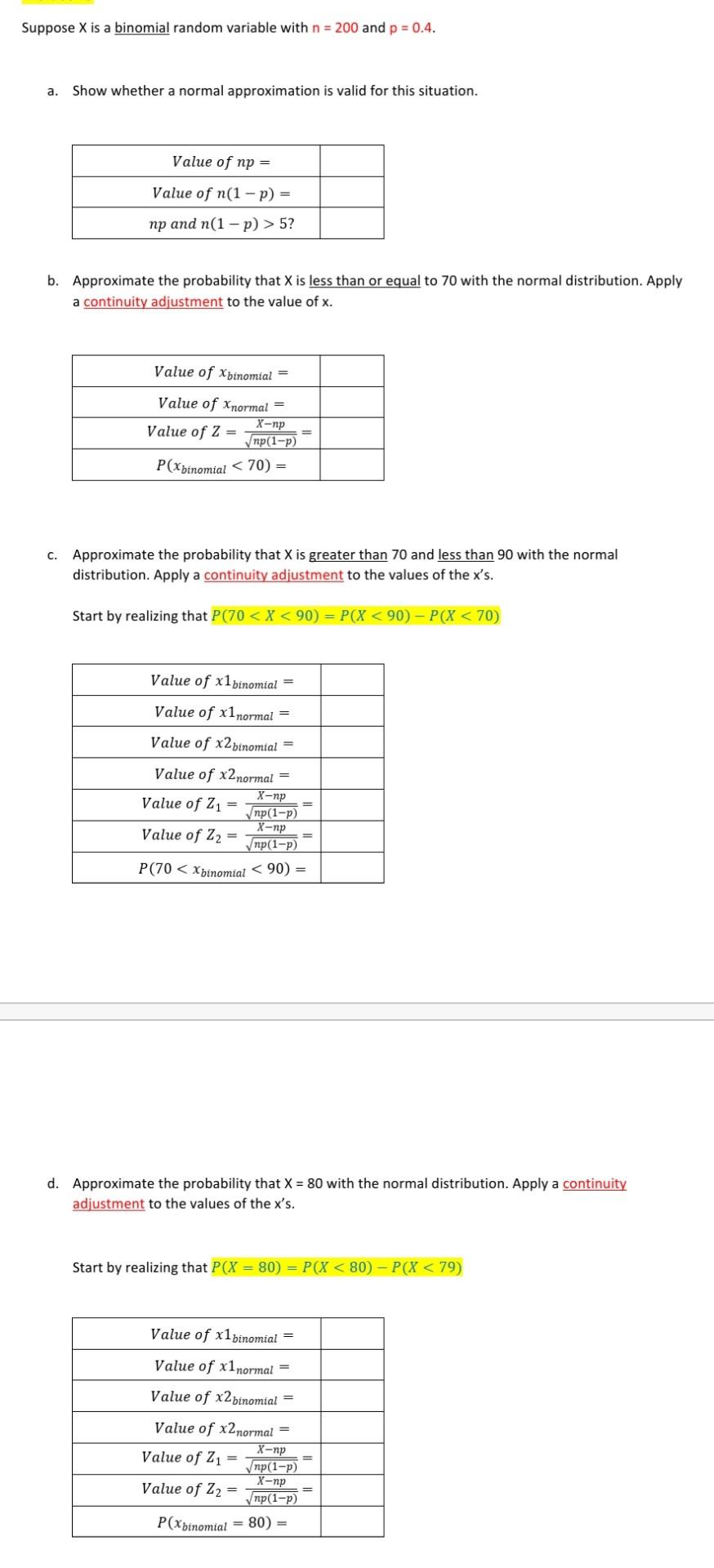 Solved Suppose X is a binomial random variable with n = 200 | Chegg.com