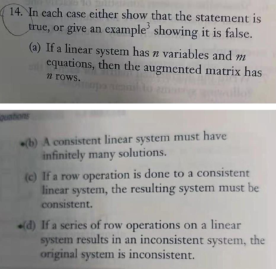 Solved 14. In each case either show that the statement is | Chegg.com