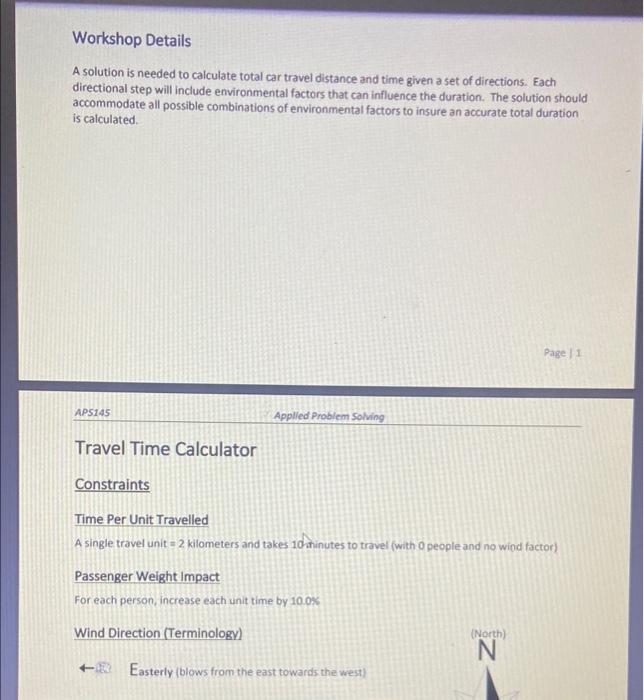 Solved Workshop Details A solution is needed to calculate | Chegg.com