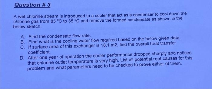 Solved A wet chlorine stream is introduced to a cooler that | Chegg.com