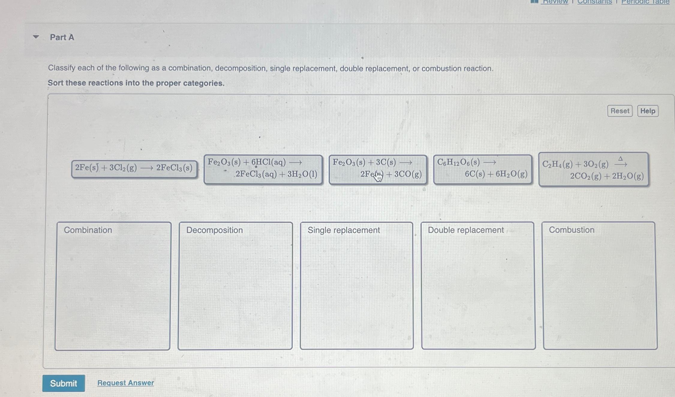 Solved Part AClassify each of the following as a Chegg