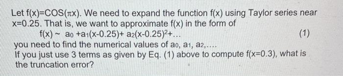 Solved Let F X Cos πx We Need To Expand The Function F X