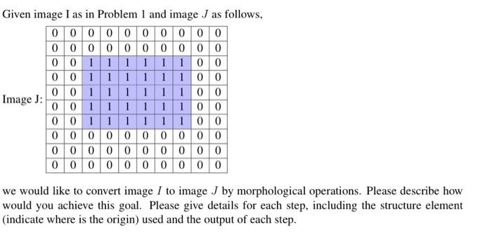 Solved Image I:Given image I as in Problem 1 and image J as | Chegg.com
