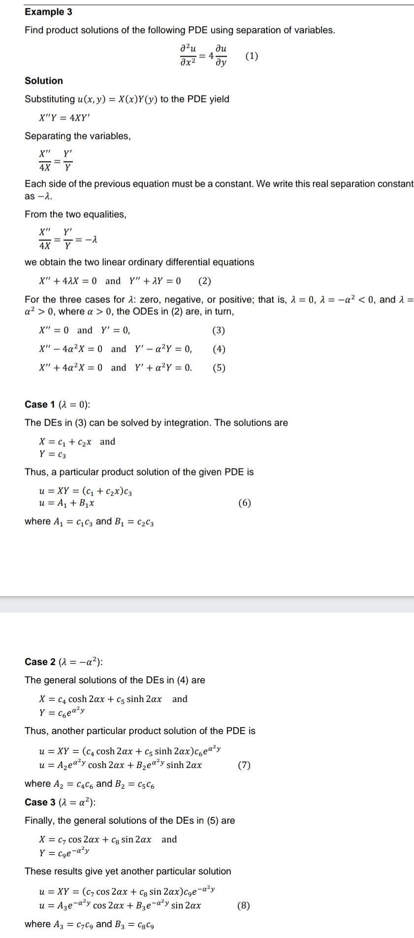Solved Example 3 Find product solutions of the following PDE | Chegg.com