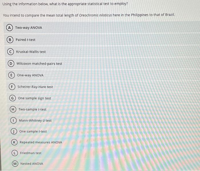  Solved Using The Information Below What Is The Appropri