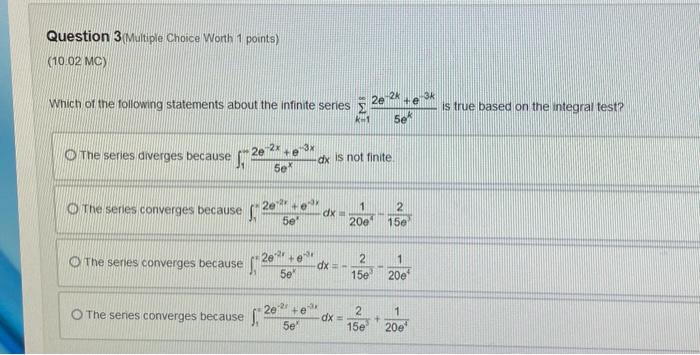 Solved Question 3 (Multiple Choice Worth 1 points) (10.02 | Chegg.com