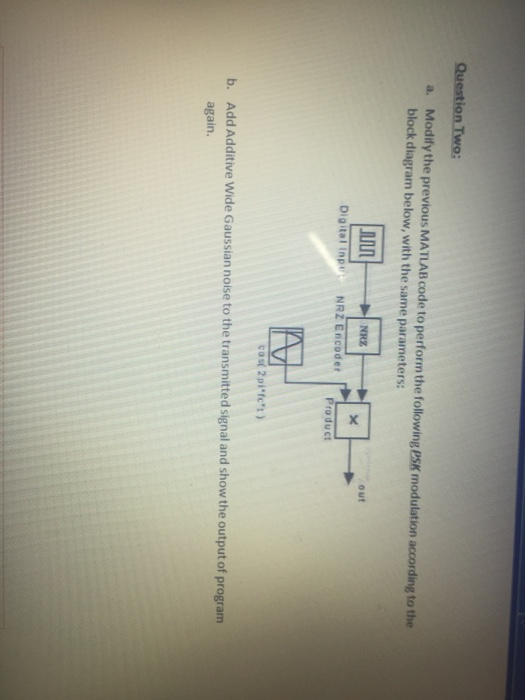 Solved Question Two: a. Modify the previous MATLAB code to | Chegg.com