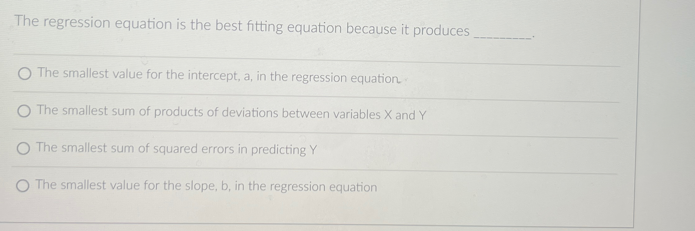 Solved The regression equation is the best fitting equation