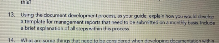 Solved This? 13. Using The Document Development Process, As 