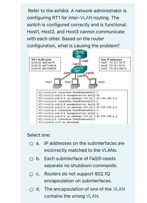 Solved Refer To The Exhibit. A Network Administrator Is | Chegg.com