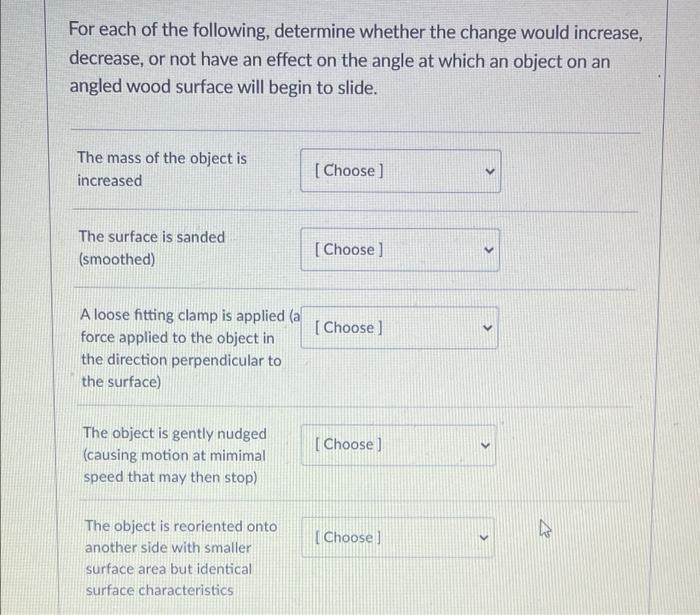 Solved For each of the following, determine whether the | Chegg.com