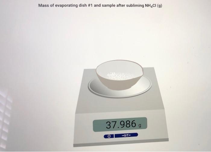 Solved Mass of evaporating dish 1 and sample after