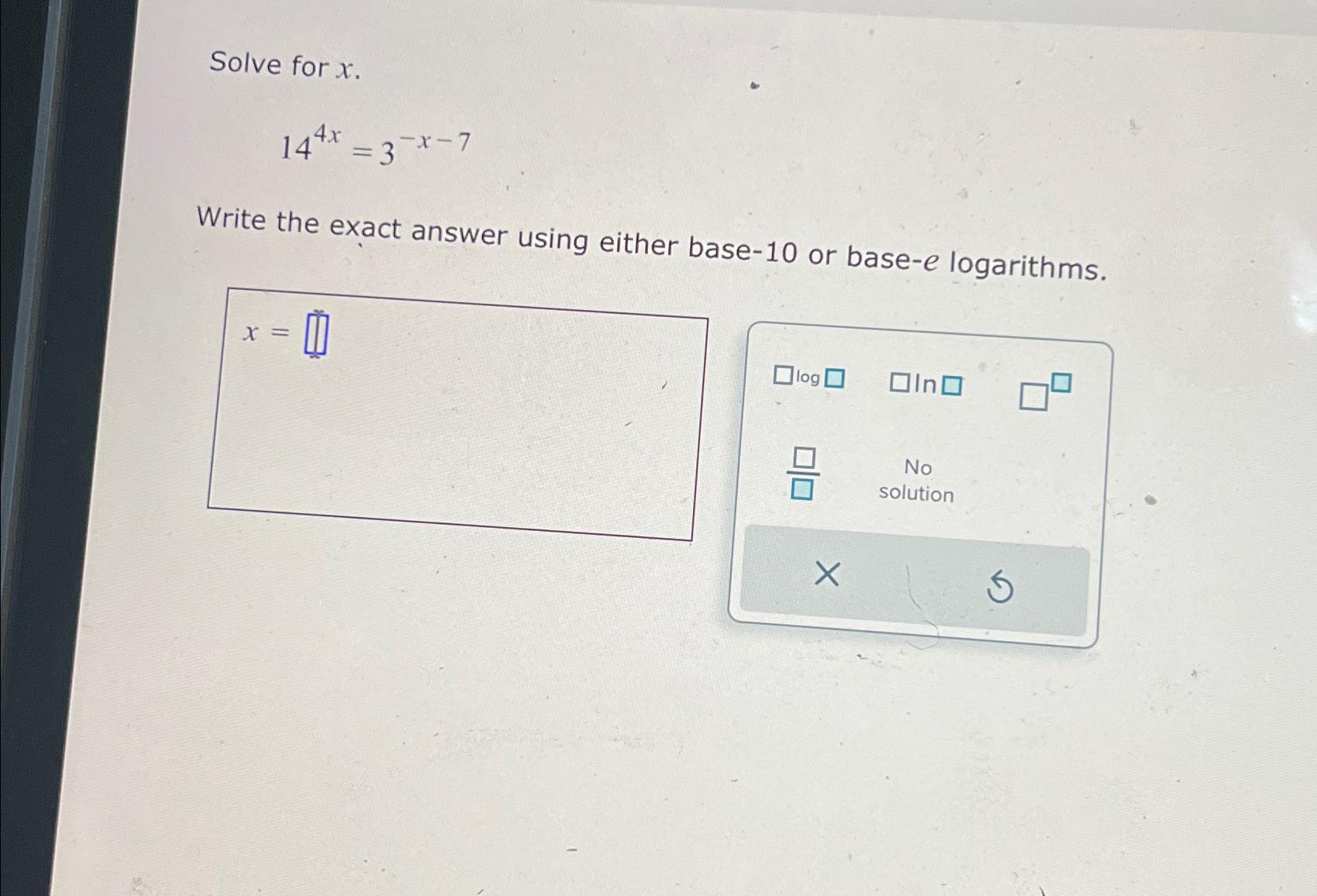 solved-solve-for-x144x-3-x-7write-the-exact-answer-using-chegg