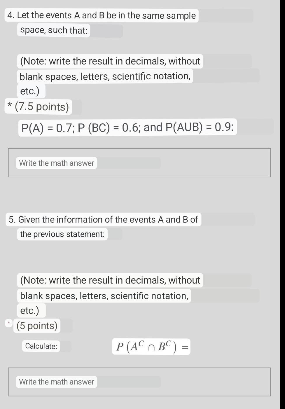 Solved 4. Let the events A and B be in the same sample | Chegg.com