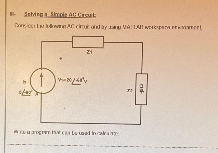 Solved solve the AC circuit by using matlab and write a | Chegg.com