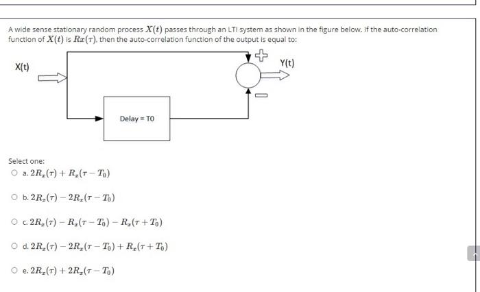 Solved A Wide Sense Stationary Random Process X T Passes Chegg Com