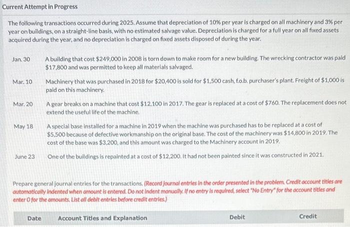 Solved The following transactions occurred during 2025. | Chegg.com