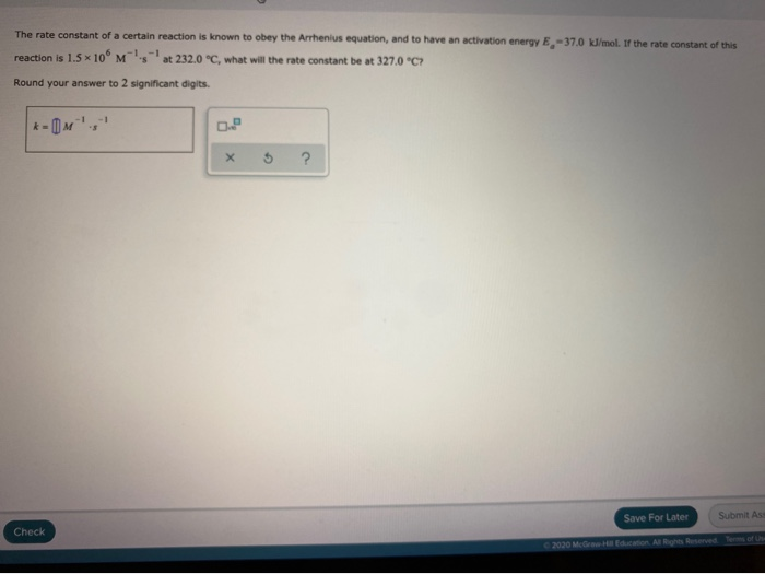 Solved The rate constant of a certain reaction is known to | Chegg.com