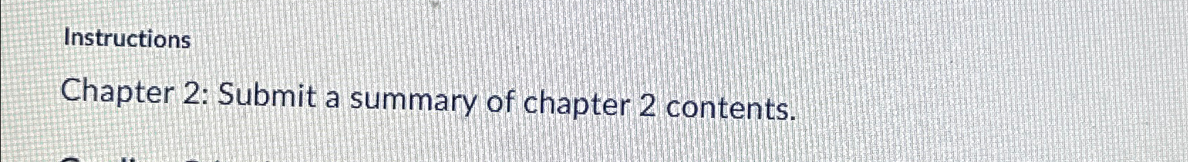 Solved InstructionsChapter 2: Submit a summary of chapter 2 | Chegg.com