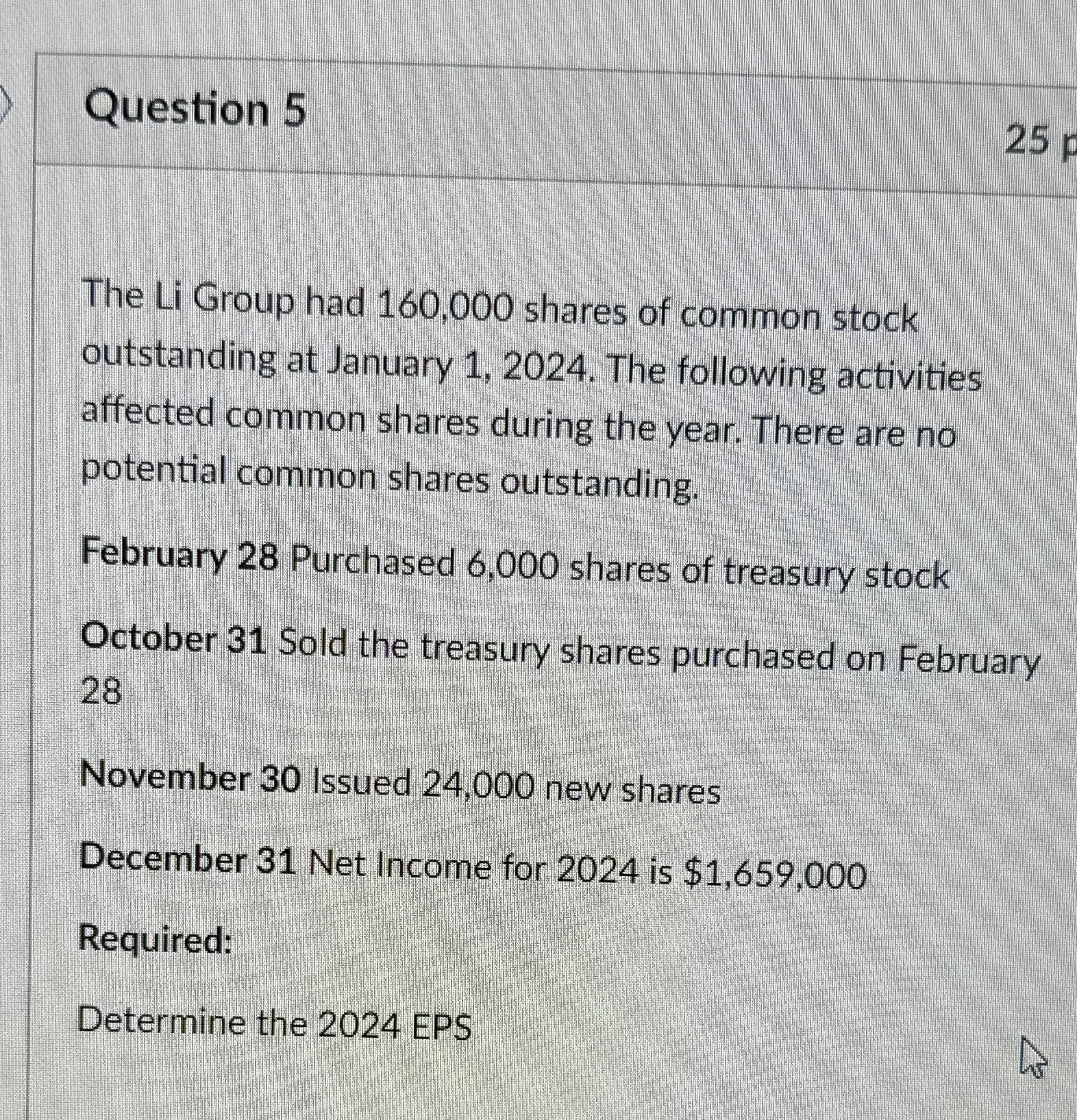 solved-question-5the-li-group-had-160-000-shares-of-common-chegg