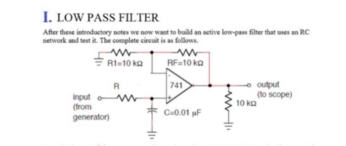 Solved 1 Consider The First Order Low Pass Filter In