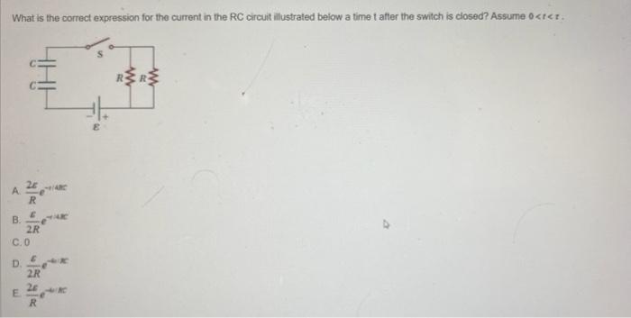 Solved What is the correct expression for the current in the | Chegg.com