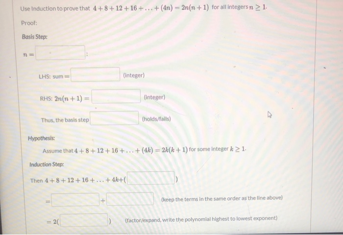 Solved Use Induction To Prove That 4 8 12 16 4n Chegg Com