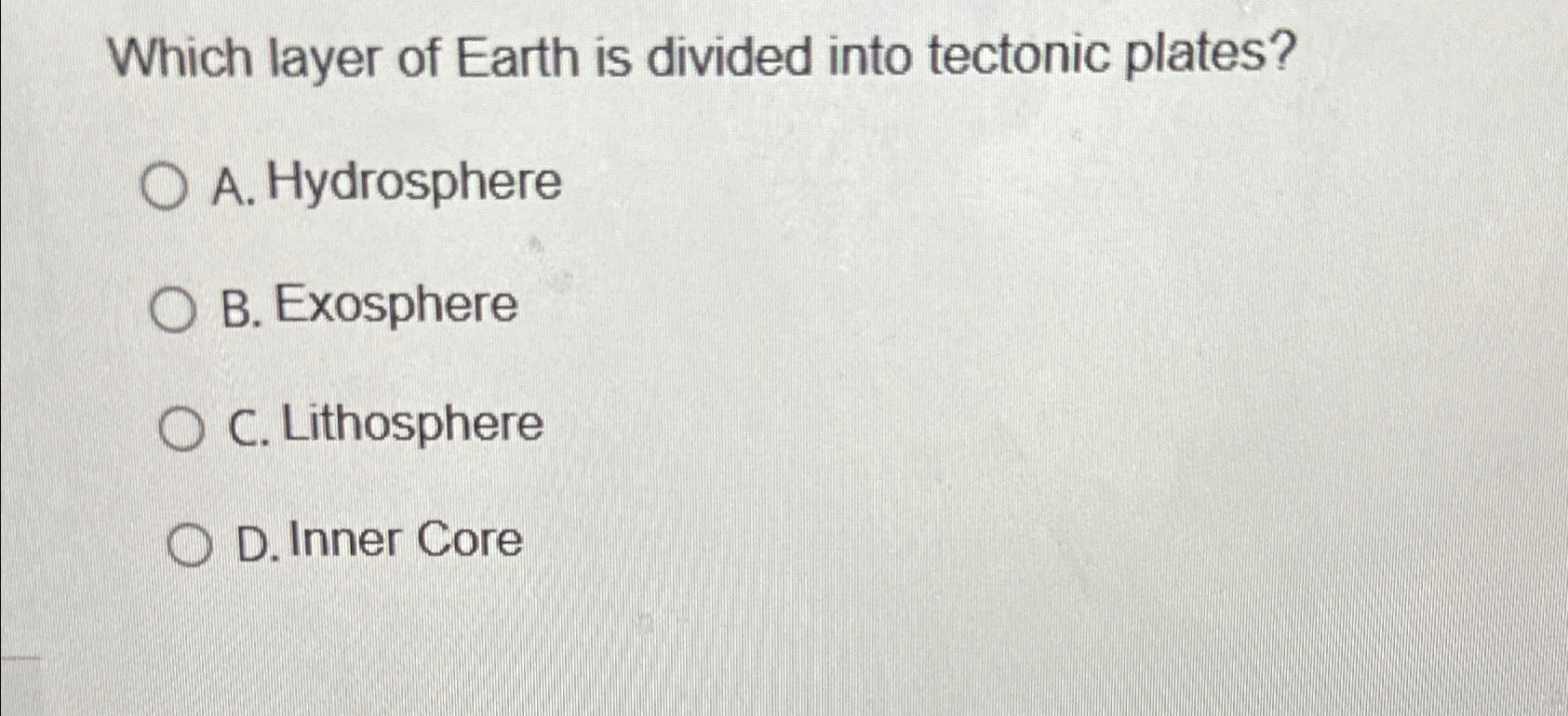 which layer of the earth is divided into several tectonic plates
